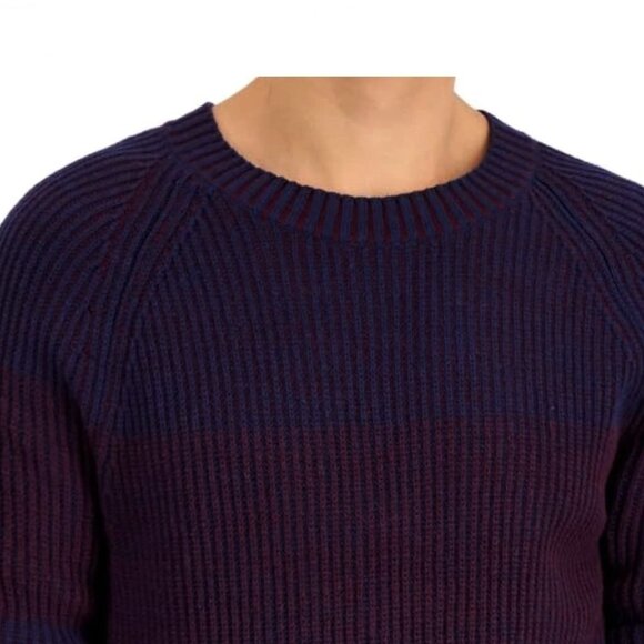New INC International Concepts Blue & Maroon Ribbed Crewneck INC Sweate… - Picture 3 of 6